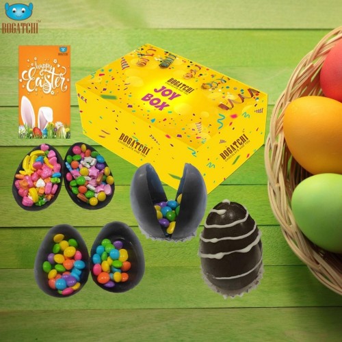 Big Chocolate eggs - Set of 4 Eggs with candies inside - 300g